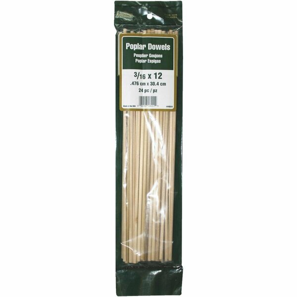 Madison Mill 3/16 X 12 Dowel, 24PK 448241